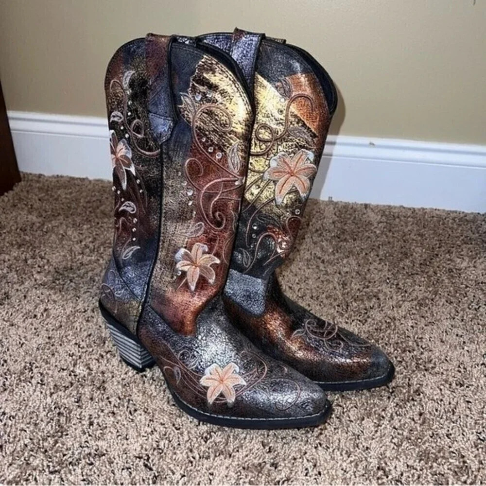 Crush by Durango Women's Rhinestone Embroidered Western Boot Size 7M ❤️